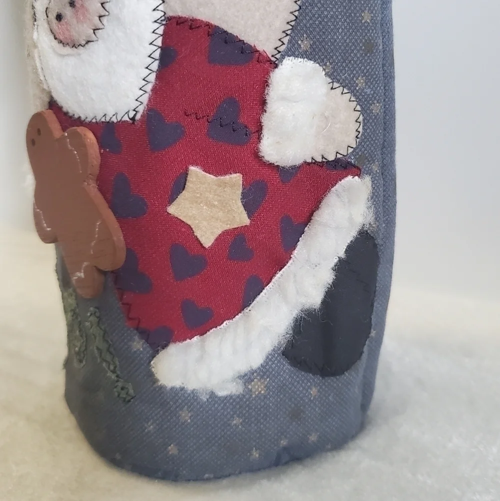 CHRISTMAS Holiday Santa Stars Gingerbread Wine Holder Bag